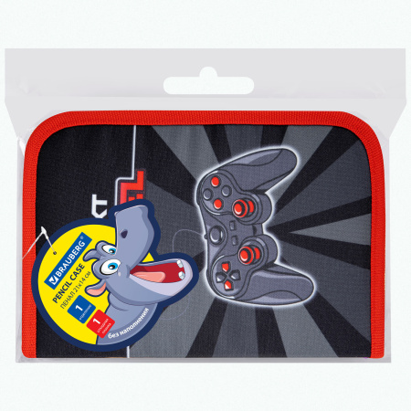 Пенал BRAUBERG, 1 отделение, 1 откидная планка, полиэстер, 21х14 см, "Next level", 270714 - Пеналы каркасные