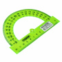 Транспортир 12 см, 180 градусов, ПИФАГОР, прозрачный, неоновый, ассорти, 210622 - Транспортиры