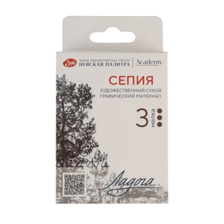 Набор сухих художественных графических материалов "Ладога": сепия 3 мелка