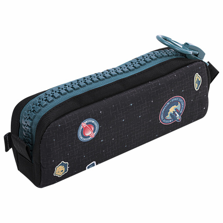 Пенал BRAUBERG с объемной "тракторной" молнией, 1 отделение, ткань, 22х8х6,5 см, "Space mission", 271567 - Пеналы мягкие