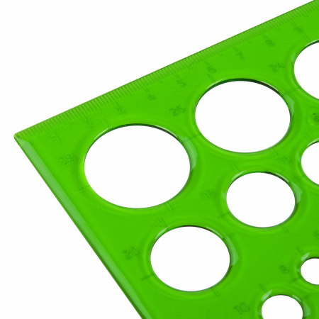 Треугольник пластиковый 30х19 см, ПИФАГОР, с окружностями, прозрачный, тонированный, 210793 - Треугольники