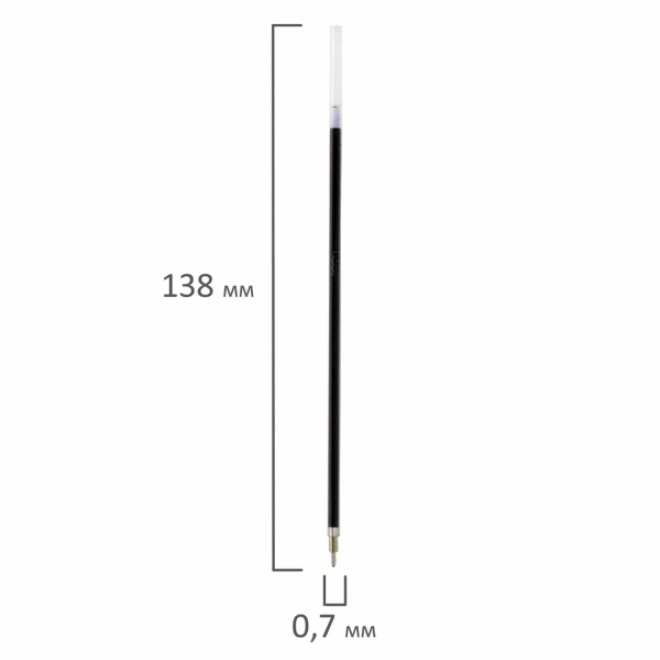 Стержень шариковый масляный BRAUBERG 138 мм, СИНИЙ, игольчатый узел 0,7 мм, линия письма 0,35 мм, 170372 - Стержни для ручек шариковых