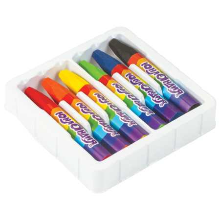 Восковые мелки утолщенные ЮНЛАНДИЯ "ЮНЛАНДИК И ИНДИЙСКИЙ СЛОН", НАБОР 6 цветов, масляная основа, 227296 - Мелки