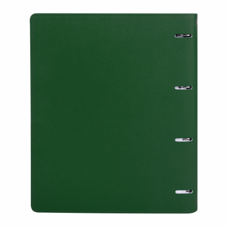 Тетрадь на кольцах БОЛЬШАЯ А4 (240х310 мм), 120 листов, под кожу, клетка, BRAUBERG "Joy", зелёный/светло-зелёный, 404508 - Тетради на кольцах и сменные блоки к ним