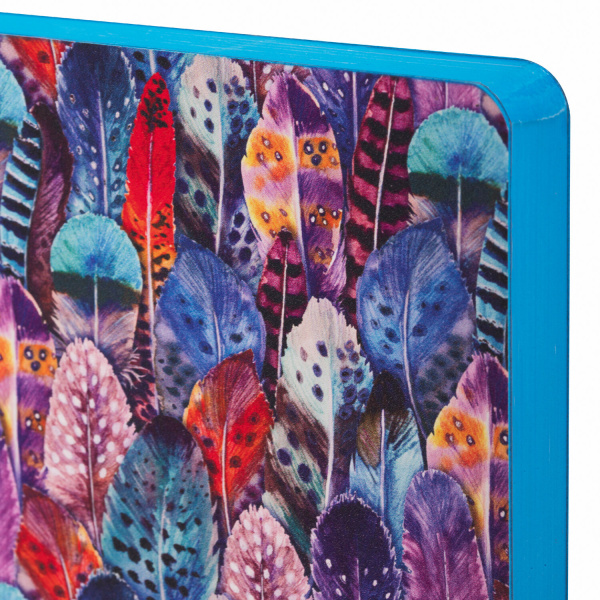 Ежедневник недатированный B6 (127х186 мм), BRAUBERG VISTA, под кожу, гибкий, 136 л., "Feathers", 112113 - Ежедневники с покрытием "под кожу и ткань"