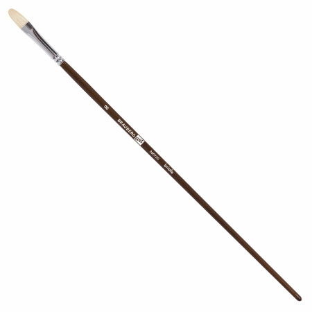 Кисть художественная профессиональная BRAUBERG ART CLASSIC, щетина, овальная, № 8, длинная ручка, 200730 - Кисти художественные из натурального волоса