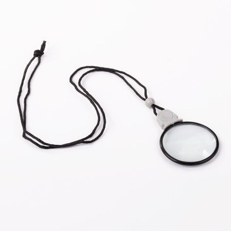 Лупа просмотровая нашейная STAFF, 4-х кратное увеличение, на шнурке, диаметр 50 мм, 455432 - Лупы