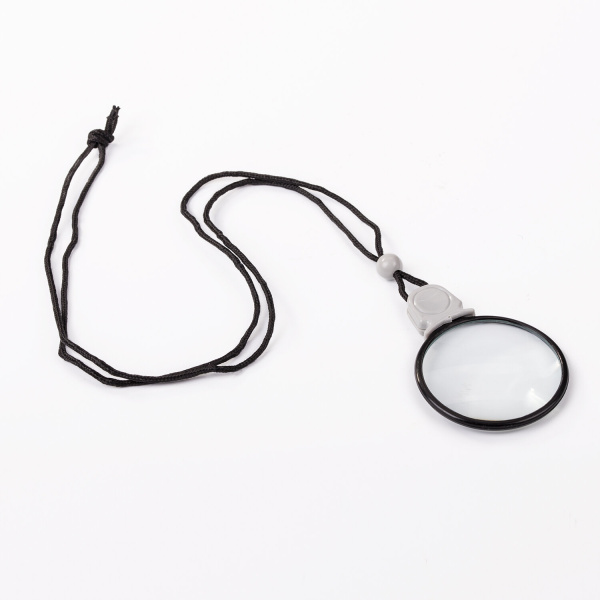 Лупа просмотровая нашейная STAFF, 4-х кратное увеличение, на шнурке, диаметр 50 мм, 455432 - Лупы