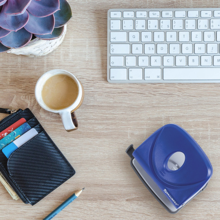 Дырокол BRAUBERG "Original", до 25 листов, синий, 222543 - Дыроколы настольные