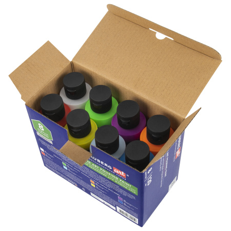 Краски акриловые для техники "Флюид Арт" (POURING PAINT), 8 цветов по 120 мл, Цвета радуги, BRAUBERG ART, 192242 - Акриловые краски художественные в наборах