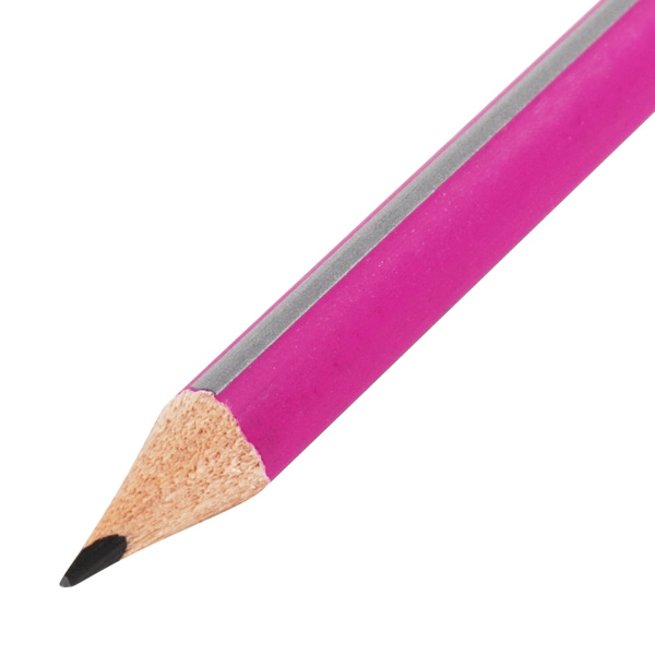 Карандаш чернографитный BRAUBERG, 1 шт., "Alderida", НВ, трехгранный, с ластиком, корпус розовый, заточенный, 180611 - Карандаши чернографитные