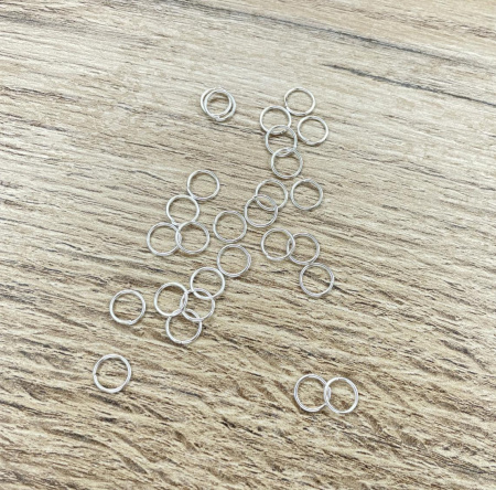 Соединительное кольцо, серебро, диаметр 8 мм