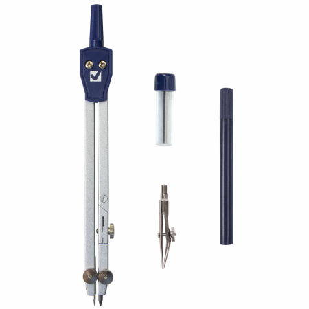 Готовальня BRAUBERG "Student Oxford", 4 предмета: циркуль 140 мм, рейсфедернная вставка + держатель, грифель, 210335 - Циркули и готовальни