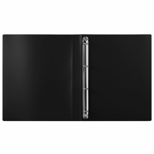 Папка на 4 кольцах STAFF, 30 мм, черная, до 250 листов, 0,5 мм, 229219 - Папки на кольцах