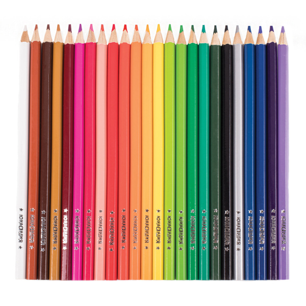 Карандаши цветные акварельные ЮНЛАНДИЯ "ЮНЫЙ ВОЛШЕБНИК", 24 цвета, шестигранные, заточенные, 181404 - Карандаши цветные акварельные