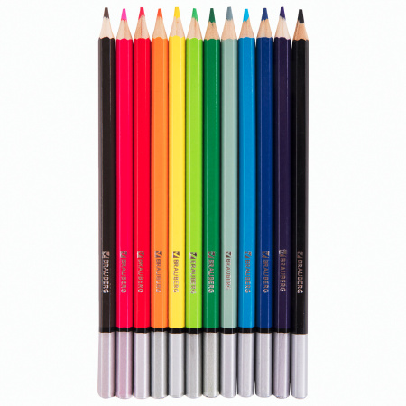 Карандаши цветные акварельные BRAUBERG "Корсары", 12 цветов, заточенные, картонная упаковка, 180566 - Карандаши цветные акварельные