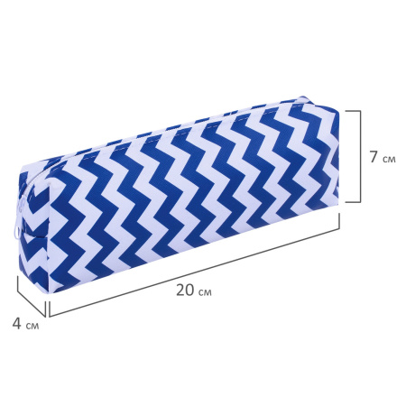 Пенал-косметичка ПИФАГОР, мягкий, "WAVE", прямоугольный, 20х7х4 см, 229264 - Пеналы мягкие