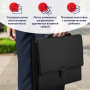 Папка-портфель пластиковая BRAUBERG "ДИПЛОМАТ", А4 (330х245х35 мм), 13 отделений, фактура бисер, черная, 226025 - Портфели пластиковые