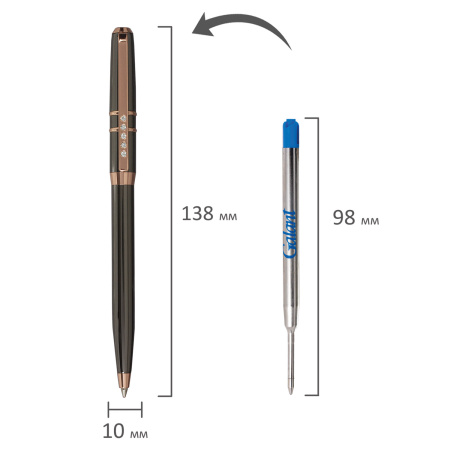 Ручка подарочная шариковая GALANT "SFUMATO GOLD", корпус металл, детали розовое золото, узел 0,7 мм, синяя, 143515 - Ручки шариковые подарочные