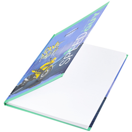 Дневник 1-11 класс 48 л., твердый, BRAUBERG, выборочный лак, с подсказом, "Крутой байк", 106604 - Дневники для младших классов