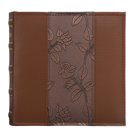 Фотоальбом BRAUBERG на 200 фото 10х15 см, под кожу (комбинированную), бумажные страницы, бокс, коричневый, 390483 - Фотоальбомы