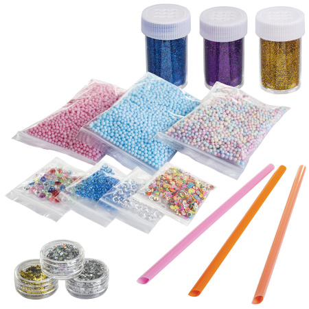 Набор слаймов 12 цветов, 16 аксессуаров, в пластиковом боксе, ЮНЛАНДИЯ, 663774 - Игрушки релаксирующие