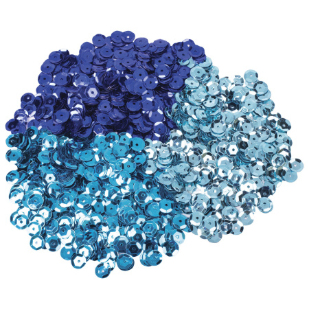 Пайетки для творчества "Классика", оттенки голубого, 8 мм, 30 грамм, 3 цвета, ОСТРОВ СОКРОВИЩ, 661265 - Пайетки для творчества