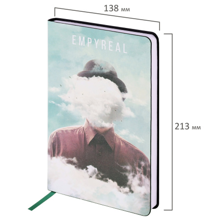 Ежедневник недатированный А5 (138х213 мм), BRAUBERG VISTA, под кожу, гибкий, 136 л., "Spirit", 112034 - Ежедневники с покрытием "под кожу и ткань"