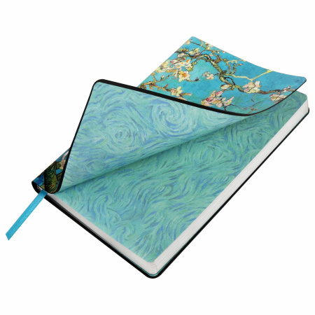 Ежедневник недатированный А5 (138х213 мм), BRAUBERG VISTA, под кожу, гибкий, 136 л., "Van Gogh", 111983 - Ежедневники с покрытием "под кожу и ткань"