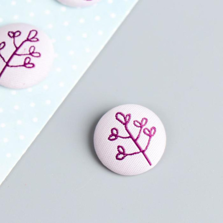 Набор текстильных брадсов для скрапбукинга "Сад"  в наборе 8 шт. диаметр 2 см - Брадсы, анкеры