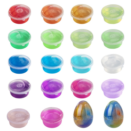 Набор слаймов 20 цветов, 30 аксессуаров, в колорбоксе, ЮНЛАНДИЯ, 663775 - Игрушки релаксирующие