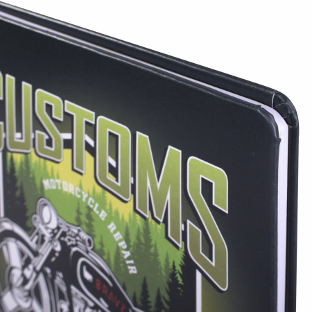 Дневник 1-4 класс 48 л., кожзам (твердая с поролоном), печать, наклейки, ЮНЛАНДИЯ, "Мотоцикл", 106186 - Дневники для младших классов