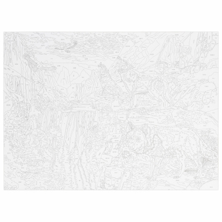 Картина по номерам А3, ОСТРОВ СОКРОВИЩ "Волчья стая", акриловые краски, картон, 2 кисти, 663260 - Картины по номерам