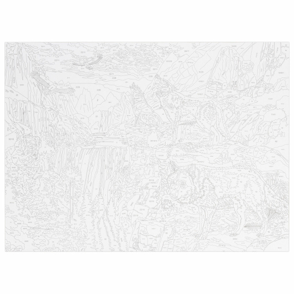 Картина по номерам А3, ОСТРОВ СОКРОВИЩ "Волчья стая", акриловые краски, картон, 2 кисти, 663260 - Картины по номерам