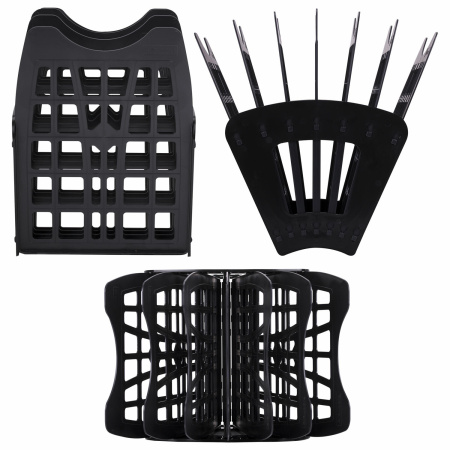 Лоток для бумаг веерный BRAUBERG-SMART, 7-ми секционный, сетчатый, черный, 231143 - Лотки и подставки секционные