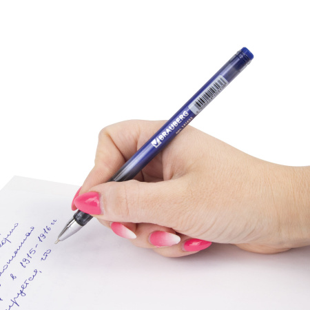 Ручка шариковая масляная BRAUBERG "Profi-Oil", СИНЯЯ, корпус с печатью, узел 0,7 мм, линия письма 0,35 мм, 141632 - Ручки шариковые неавтоматические