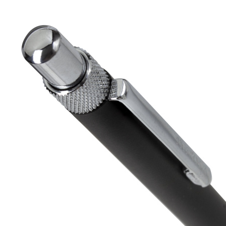 Ручка подарочная шариковая BRAUBERG "Allegro", СИНЯЯ, корпус черный с хромированными деталями, линия письма 0,5 мм, 143491 - Ручки бизнес-класса