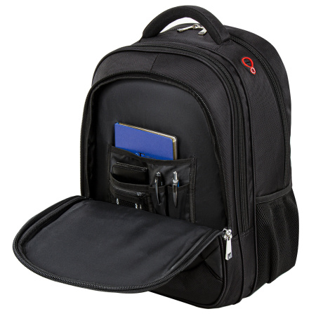 Рюкзак BRAUBERG "Flagman", размер 46х35х25 см, 35 л, ткань, черно-красный, 224454 - Рюкзаки с отделением для ноутбука