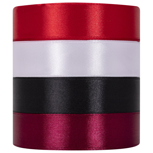 Лента атласная ширина 25 мм, набор №1 4 цвета по 23 м, BRAUBERG, 591501 - Ленты для декора, рукоделия и упаковки подарков