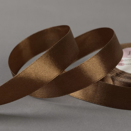 Лента атласная, ширина 20 мм, цвет коричневый №30