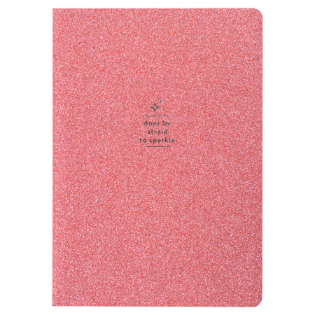 Тетрадь 48 л. в клетку обложка кожзам с блестками, сшивка, A5 (147х210мм), РОЗОВЫЙ, BRAUBERG SPARKLE, 403852 - Тетради 40-48 листов