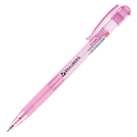 Ручка шариковая автоматическая с грипом BRAUBERG "Patrol", СИНЯЯ, корпус ассорти, узел 0,7 мм, линия письма 0,35 мм, 140582 - Ручки шариковые автоматические