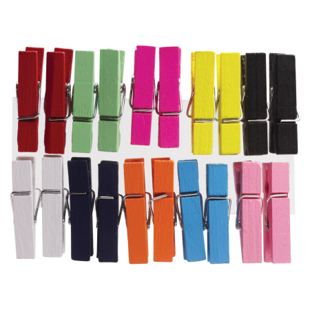 Прищепки декоративные "Классика", 20 штук, 3,5 см, 10 цветов, ОСТРОВ СОКРОВИЩ, 661289 - Прищепки для творчества