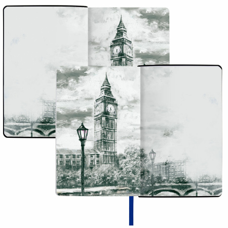 Ежедневник недатированный А5 (138х213 мм), BRAUBERG VISTA, под кожу, гибкий, 136 л., "London", 111993 - Ежедневники с покрытием "под кожу и ткань"