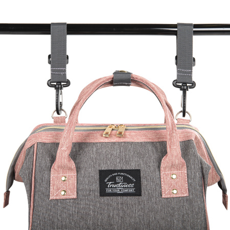 Рюкзак для мамы BRAUBERG MOMMY с ковриком, крепления на коляску, термокарманы, серый/розовый, 40x26x17 см, 270821 - Рюкзаки и сумки для мам