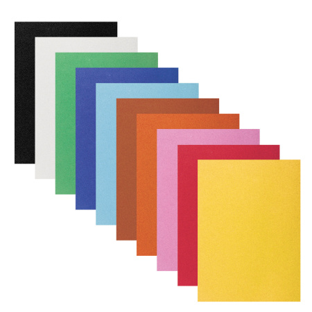 Цветная бумага А4 БАРХАТНАЯ, 10 листов 10 цветов, 110 г/м2, ЮНЛАНДИЯ, "ЦЫПА", 128969 - Цветная бумага