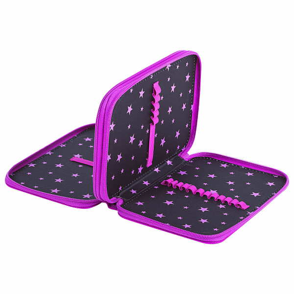 Пенал BRAUBERG, 2 отделения, полиэстер, 21х14 см, "Magic Cat", 271542 - Пеналы каркасные