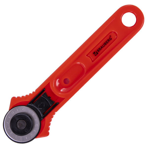 Нож раскройный роликовый 28 мм BRAUBERG, круглое лезвие, 238090 - Ножи специальные