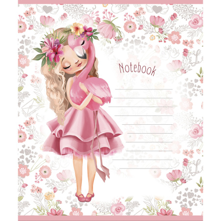 Тетрадь 12 л., ПЗБМ, клетка, фольга, "Нежность" (5 видов), 017446 - Тетради 12-24 листов