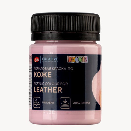 Краска акриловая по коже для декоративного творчества цвет №370 Сакура банка 50мл Decola